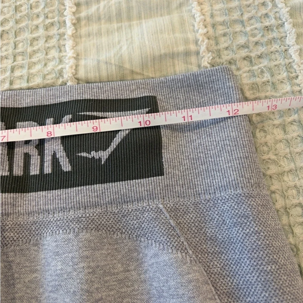 Gymshark‎ Flex High Waisted Seamless Leggings Gray Spellout Logo size small